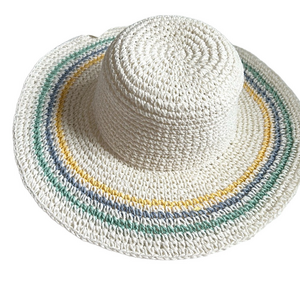 Hurley Woman’s Straw White Brim Summer Hat NWT